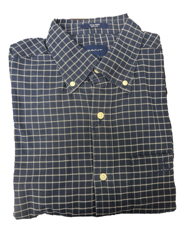 GANT Marine Tech Prep Oxford Check Button Down Shirt 305520 Size M NWT