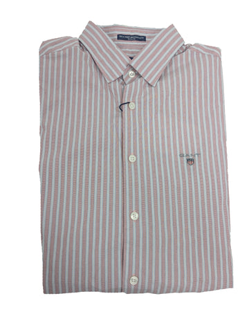 GANT Rose Red Tech Prep Broadcloth Stripe Button Down Shirt 3005930 Size M