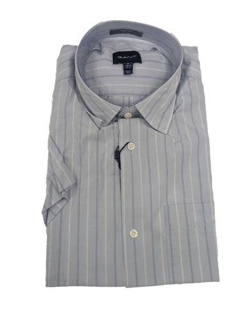 GANT Men's Hamptons Blue Pure Prep Short Sleeve Town Shirt Size M NWT