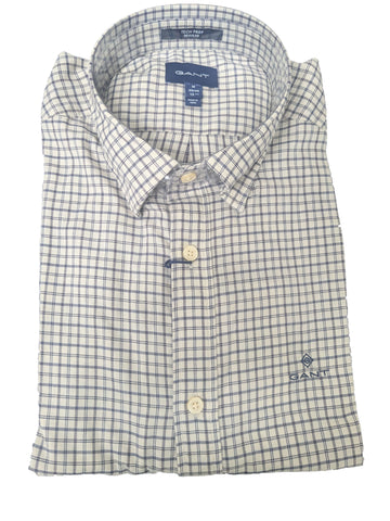 GANT Putty Tech Prep Twill Check Button Down Shirt 3019230 Size M NWT