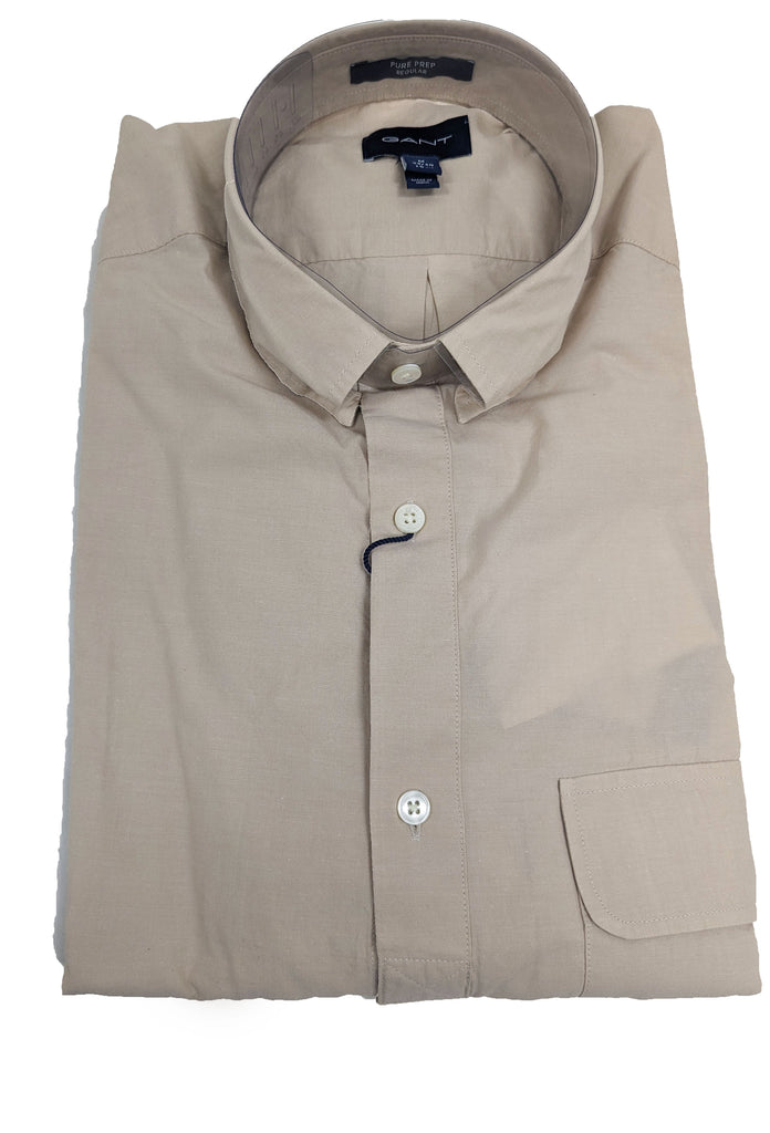 GANT Dry Sand Pure Prep Broadcloth Button Down Shirt 3021230 Size M NWT