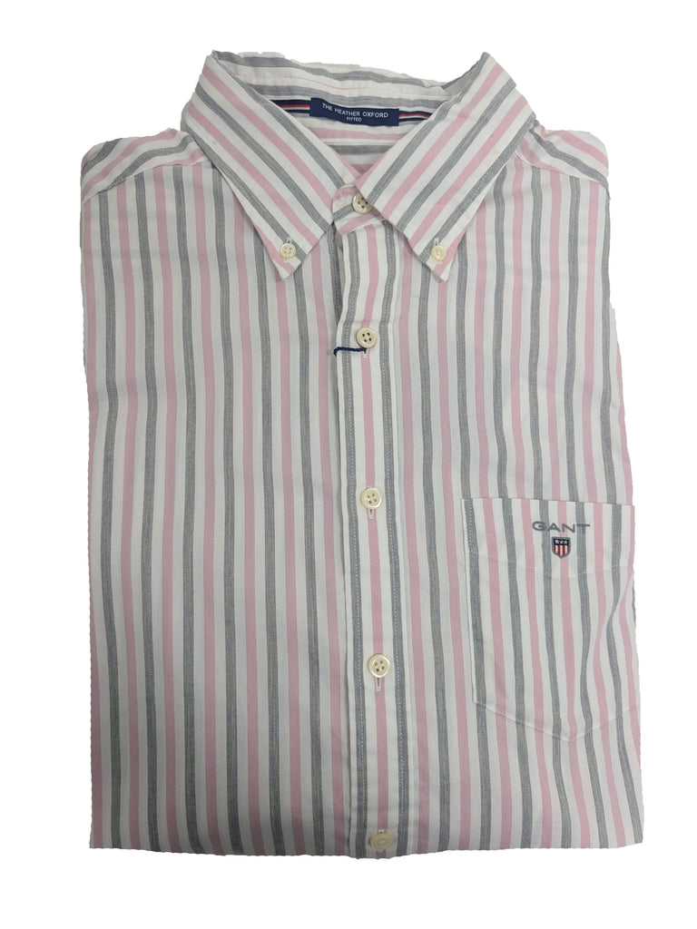 GANT California Pink Oxford Stripe Fitted Button Down Shirt 303252 Size M