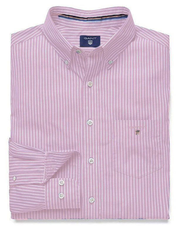 GANT Bright Pink Broadcloth Stripe Fitted Button Down Shirt 304012 Size M