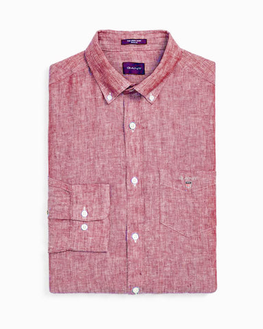 GANT Men's Mineral Red Linen Button Down Shirt 3040620 Size Medium