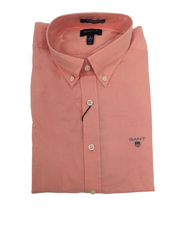 GANT Coral Orange X-Slim Broadcloth Short Sleeve Shirt 3046408 Size M NWT