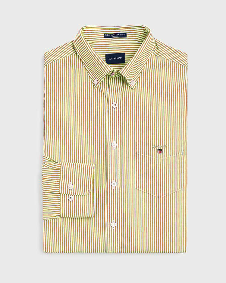 GANT Honey Gold Broadcloth Banker Button Down Shirt 3046500 Size M NWT