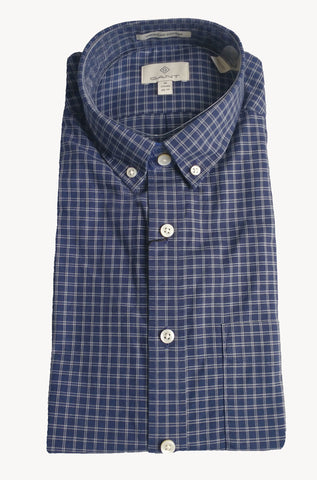 GANT DIAMOND G Men's Marine Royal Oxford Check Shirt 3050100 Size Medium NWT