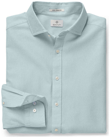 GANT DIAMOND G Men's Green Basket Dobby Fitted Amalfi 3051706 Sz M $145