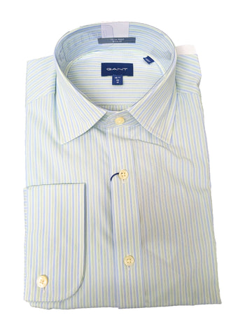 GANT Green Ash Tech Prep Broadcloth Stripe Point Shirt 3053214 Size M NWT