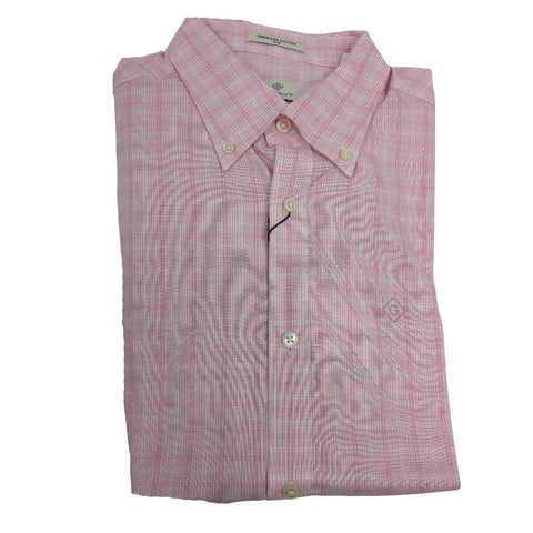 GANT DIAMOND G California Pink Pinpoint Oxford Check Slim Shirt 3055902 Size M