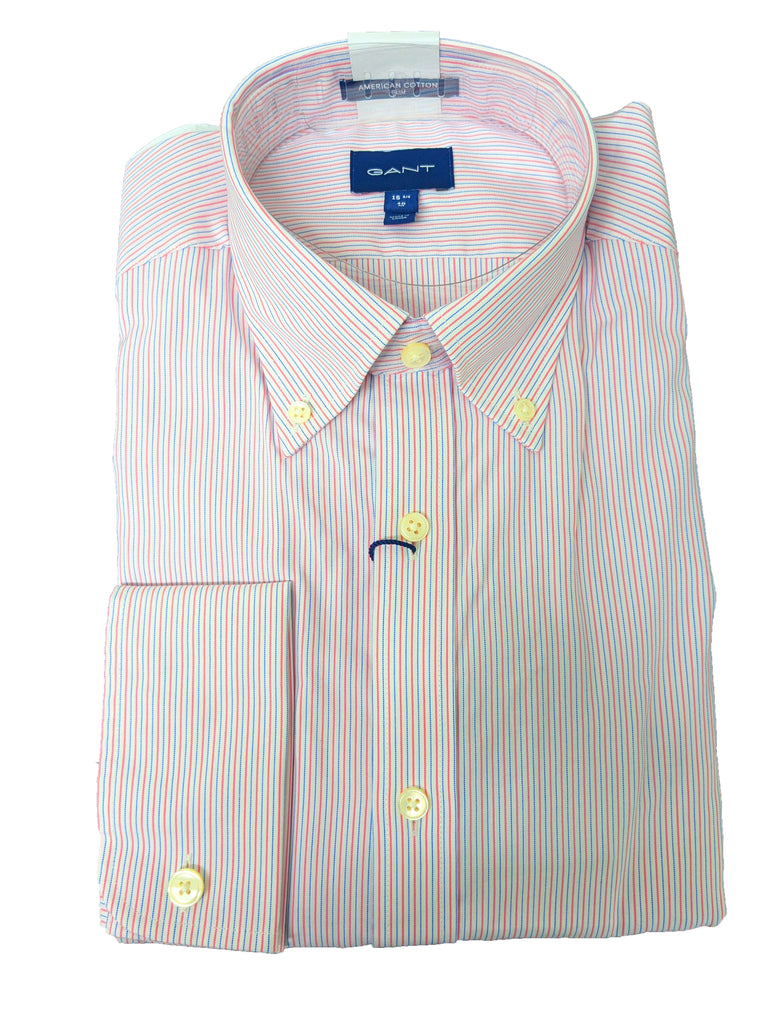 GANT Pink Rose American Cotton PPO Stripe Slim Shirt 3057302 Size M NWT