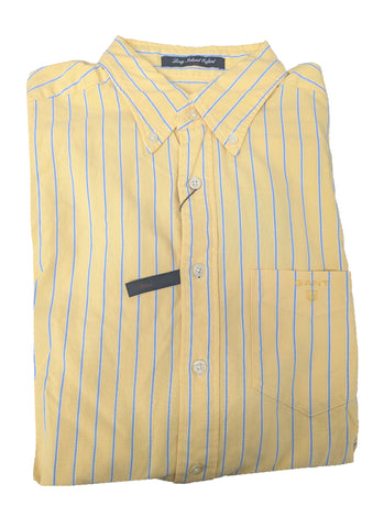 GANT Maize Yellow Long Island Oxford Stripe Button Down Shirt 307692 Size M