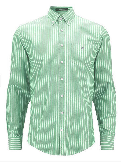 GANT Men's Fairway Green The Breton Button Down Shirt 308550 Size Medium