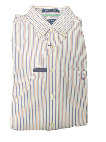 GANT Soft Lupine Long Beach Oxford Stripe Button Down Shirt 308622 Size M