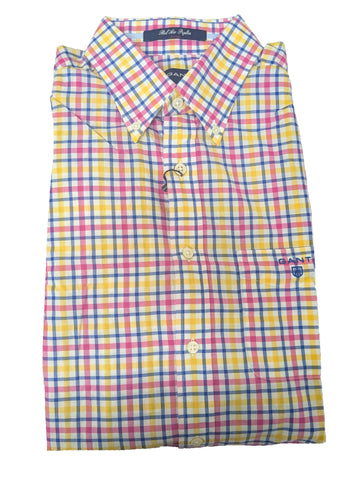 GANT Sunflower Bel Air Poplin Check Fitted Button Down Shirt 343322 Size M