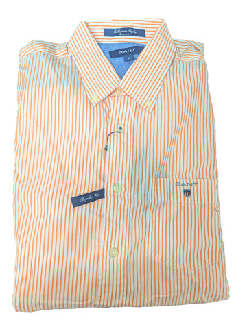 GANT Pure Orange Collegiate Poplin Button Down Shirt 34888 Size Medium