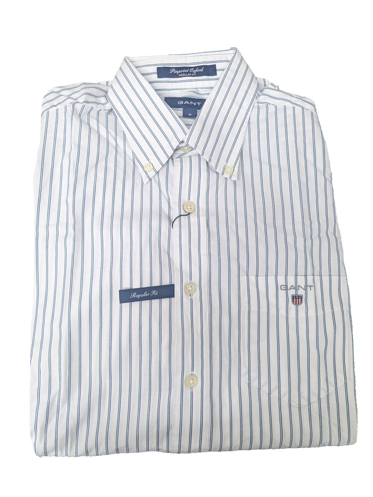 GANT Sugarsnap Pinpoint Oxford Stripe Button Down Shirt 350460 Size M