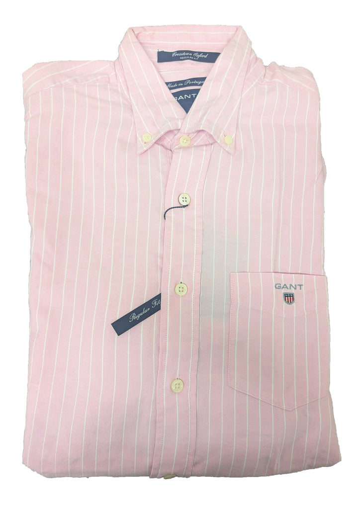 GANT Royal Pink Crosstown Stripe Button Down Shirt 361720 Size Medium