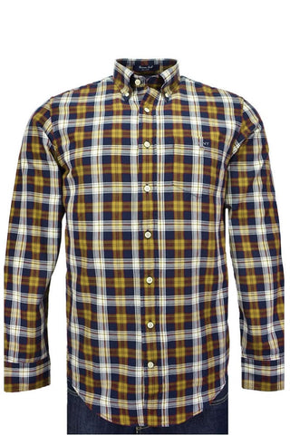 GANT Ivy Gold Crosstown Check Button Down Shirt 361820 Size Medium