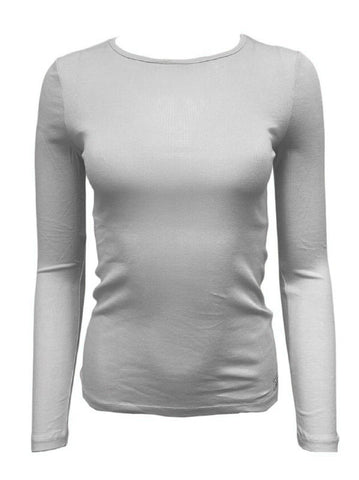 GANT Women's Eggshell 1x1 Rib Crew Neck Long Sleeve Tee 404700