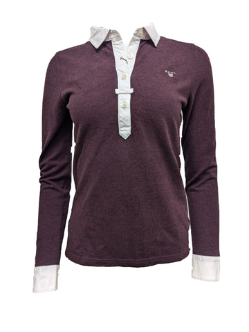 GANT Women's Burgundy Oxford Polo 406106 Size Small