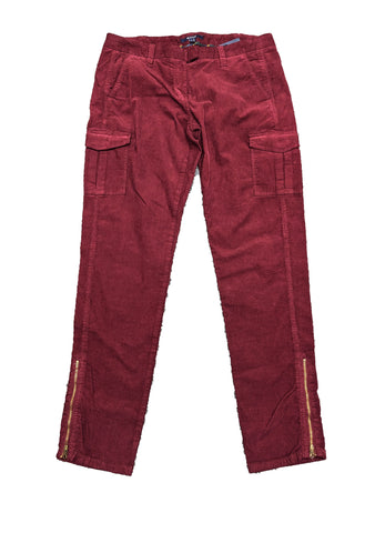 GANT Women's Burgundy Corduroy Cargo Pants 414669 Size US 10/ EU 40