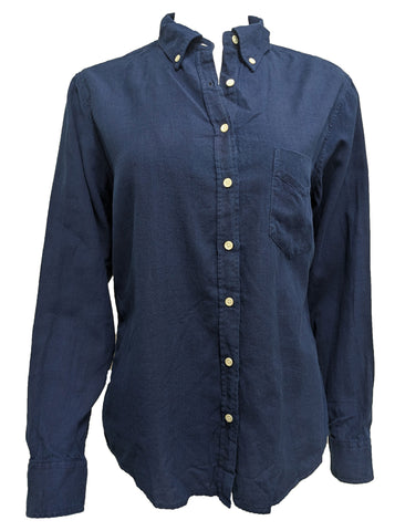 GANT RUGGER Women's Dark Indigo Oxford OBD Shirt 432147 Size X-Large