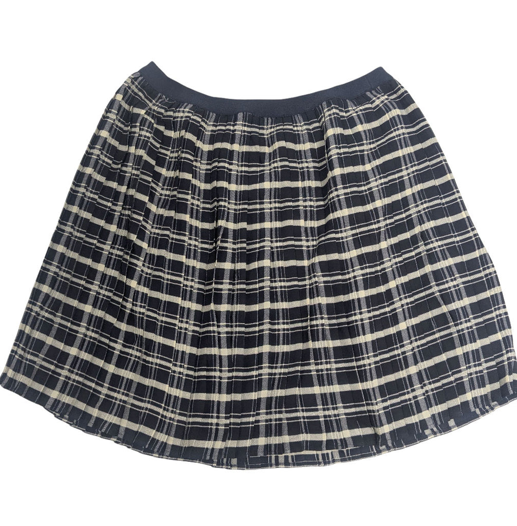 GANT RUGGER Women's Thunder Blue Pleated Check Plaid Skirt 440063