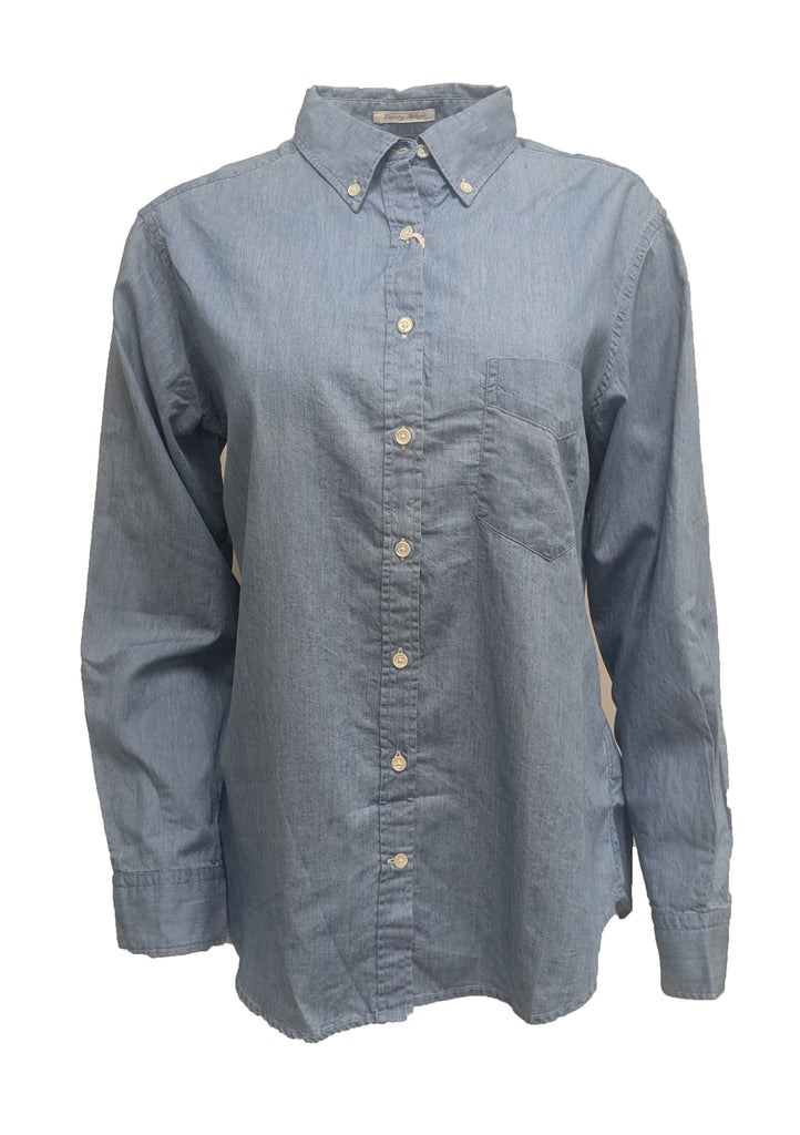 GANT RUGGER Women's Light Indigo Luxury Shirt 450880 Size X-Large