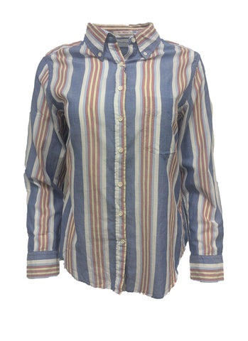 GANT RUGGER Women's Palace Blue Her Madras OBD Shirt 450889