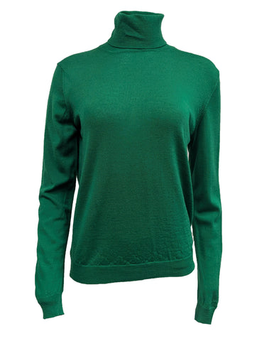 GANT Women's Grass Green Wool Extrafine Merino Turtleneck 488457 Size Large