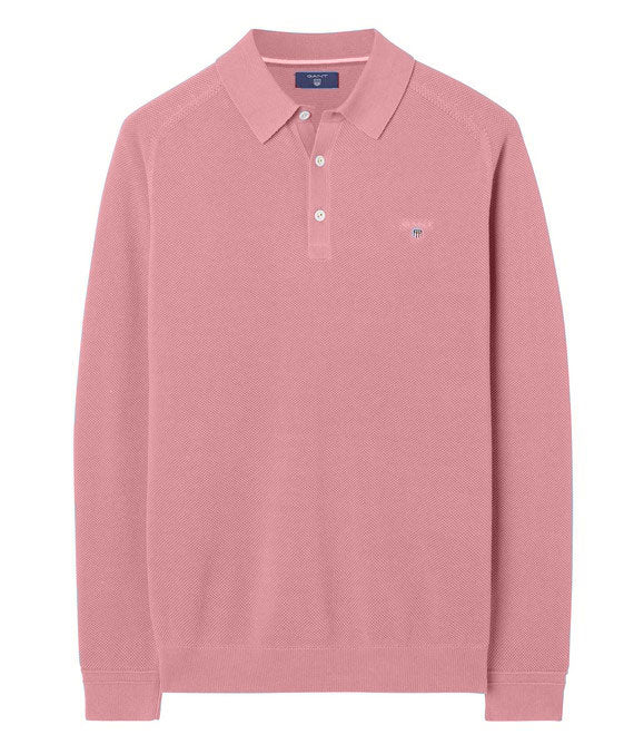 GANT Men's Geranium Pink Cotton Pique Rugger Polo 8000040 Size Medium