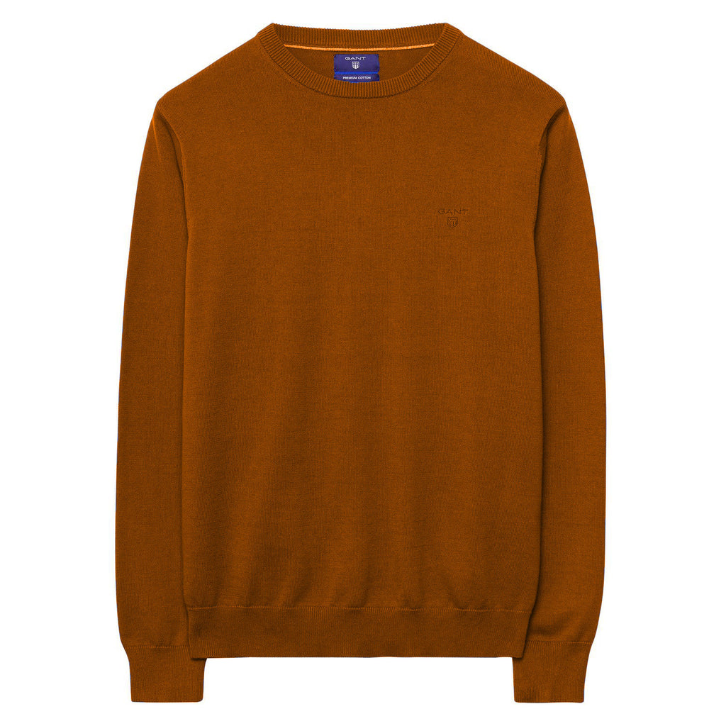 GANT Men's Dark Orange Lightweight Cotton Crew Sweater 83071 Size 2XL