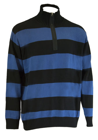 GANT Men's Sapphire Blue Cotton Nautical Barstripe Zip 84657 Size 3XL $145 NWT