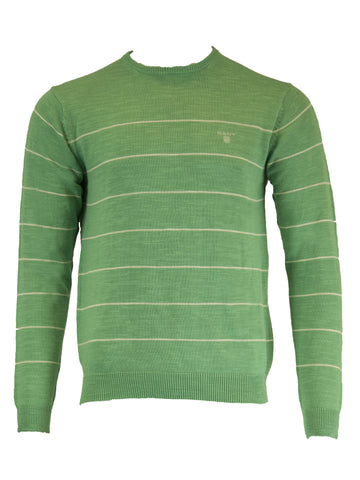 Gant Men's P.N Natural Cotton Breton Crew, Medium, Valley Green