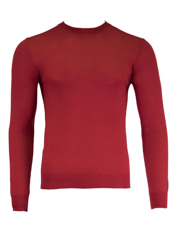 Gant Men's Lightweight Merino Wool Crew, Medium, Bright Red