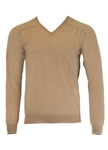 GANT Men's Latte Extra Fine Merino Vee 89978 Size M $155 NWT