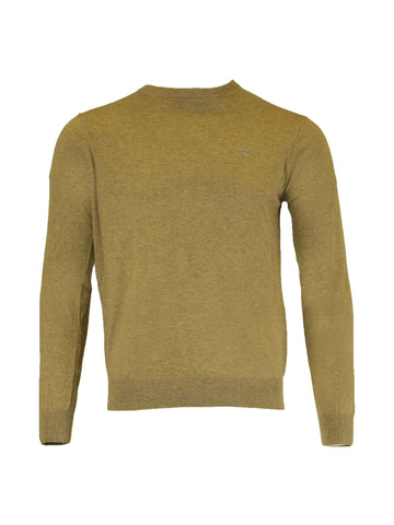 Gant Men's Cotton Wool Crew Neck Sweater, Medium, Dark Sand