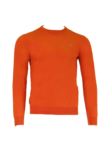 GANT Men's Pumpkin Orange Cotton Wool Crew Neck Sweater Size M 83101 $130 NWT