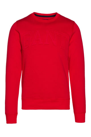 Gant Men's Gant Embossed C-Neck Sweat, Medium, Bright Red