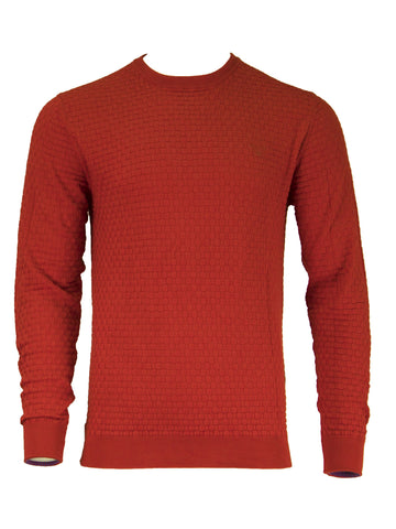 GANT Men's Bright Red O1 Cotton Texture Crew 8020002 Size Medium $145 NWT