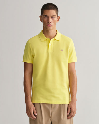 GANT Men's Light Yellow Original Pique Short Sleeve Rugger Polo 2201 Size M NWT