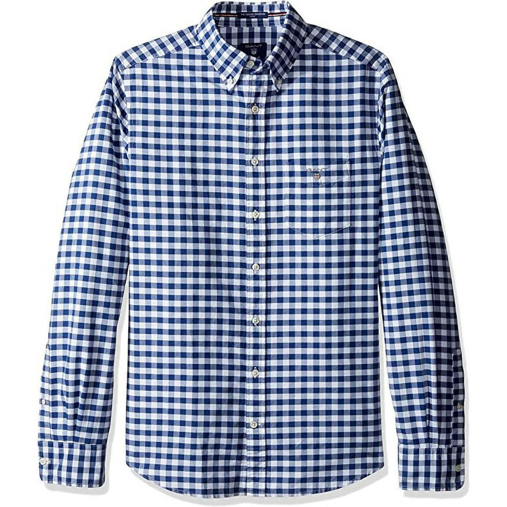 GANT Men's Persian Blue Gingham Button Down Shirt 300060 Size Small