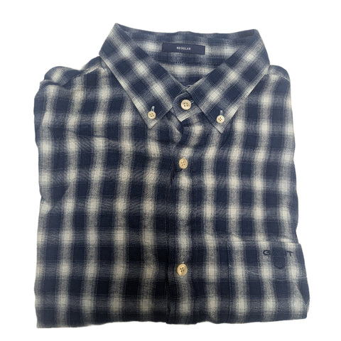 GANT Marine Windblown Flannel Button Down Shirt 3012430 Size M NWT