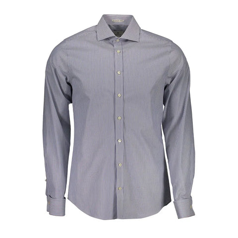 GANT DIAMOND G Marine Herringbone Gingham Fitted Shirt 385027