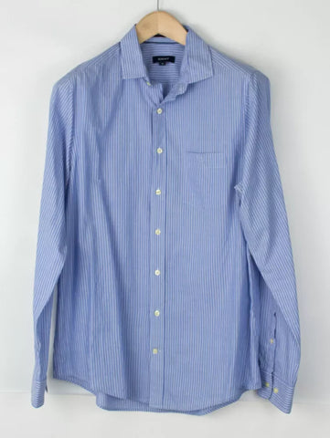 GANT Pacific Blue Sunbreeze Poplin Button Down Shirt 387426 Size Medium