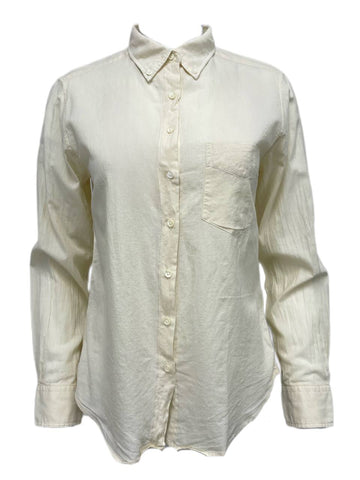 GANT RUGGER Cream White Selvedge Madras OBD Shirt 450148 Size XL