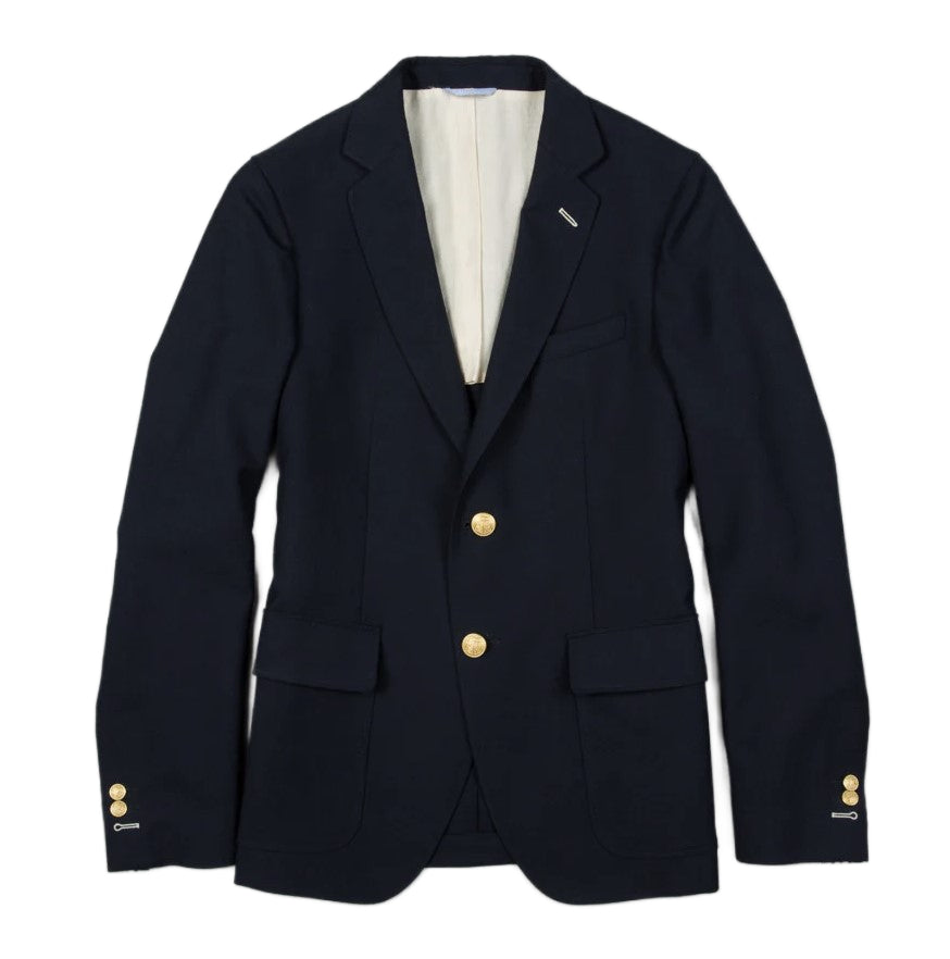 GANT RUGGER Men's Navy Wool Hopsack Blazer 73883