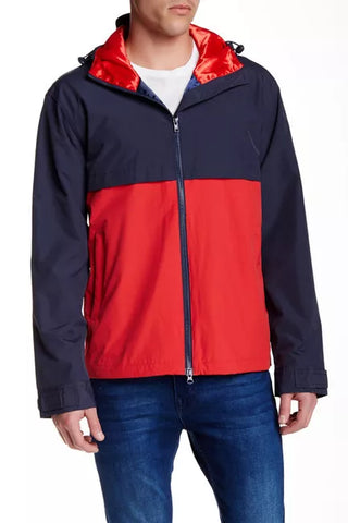 GANT RUGGER Men's Navy and Red Nylon Hoodie 75715 Size Medium