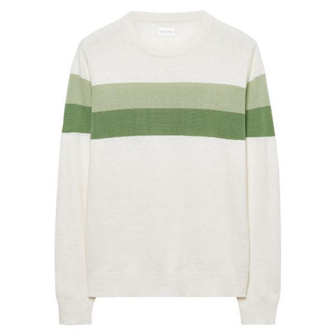 GANT RUGGER Linden Green Chest Stripe Crew Sweater 84231 Size X-Small